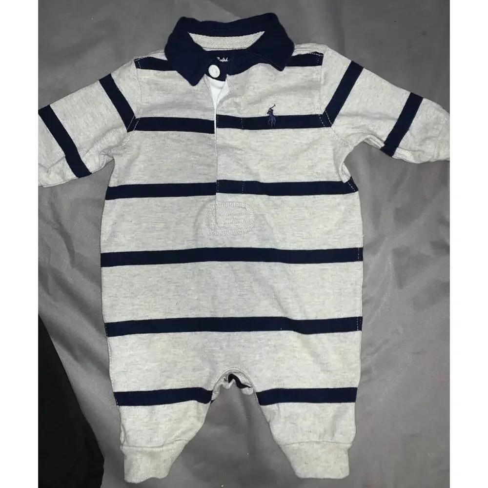 (0-6 months)Baby Boy Romper Lot  - Nike, Ralph Lauren, Columbia, True Religion